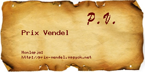 Prix Vendel névjegykártya
